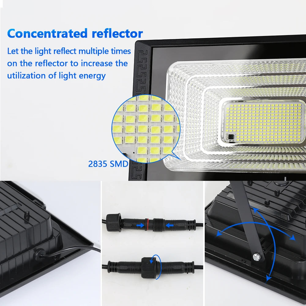 LED Solar Light For Outdoor Garden Floodlight Luminous Waterproof Stairs Wall Solar Light Dimming Light/time/remote Control