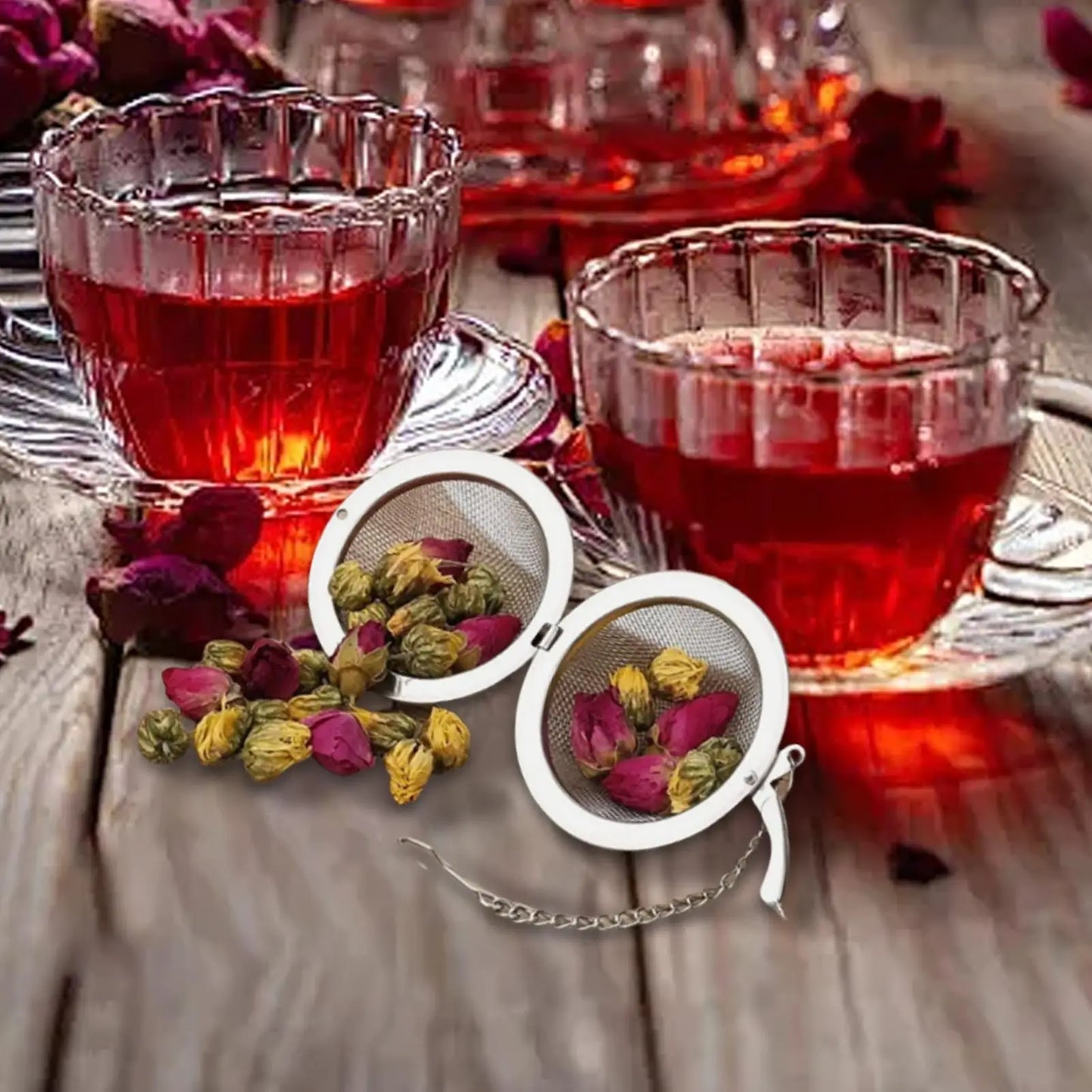 Tea Infuser Ball Stainless Steel Filter Ball Fine Mesh Tea Sieve for Matcha Coffee Baking Cooking Travel Work Kitchen Cocktail