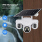 Three Lens Three Screens WIFI Solar Camera 15MP 10X Zoom CCTV Outdoor Automatic Tracking Humanoid Detection PTZ IP66 Cam V380