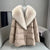 2025 Winter New Mid-length Temperament White Goose Puffer Parkas Women Fox Fur Detachable Large Lapel Fur Down Jacket High Qual