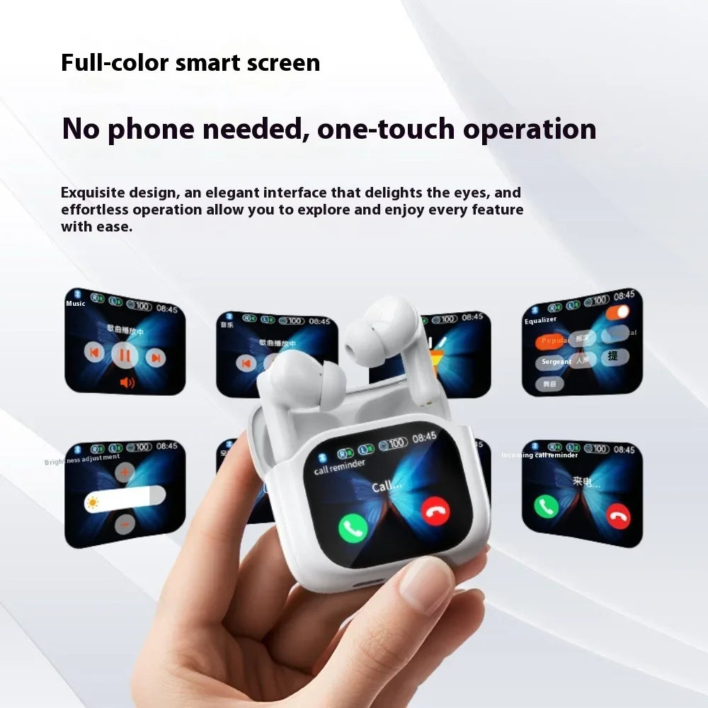 Real Time Translators Bluetooth 5.4 Headphones with Touch Screen 144 Languages Translation Earbuds Noise Cancelling Headset Gift