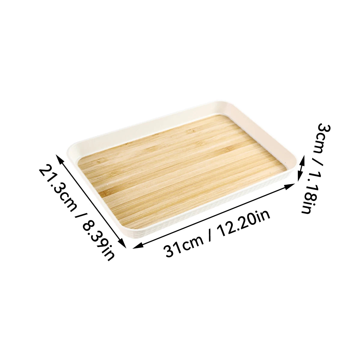 WORTHBUY Large Capacity Rectangular Plastic Storage Tray Reusable Food Serving Tray Tea Dessert Fruit Tray Kitchen Organizer