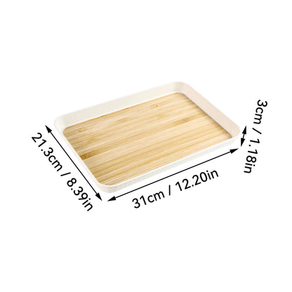 WORTHBUY Large Capacity Rectangular Plastic Storage Tray Reusable Food Serving Tray Tea Dessert Fruit Tray Kitchen Organizer