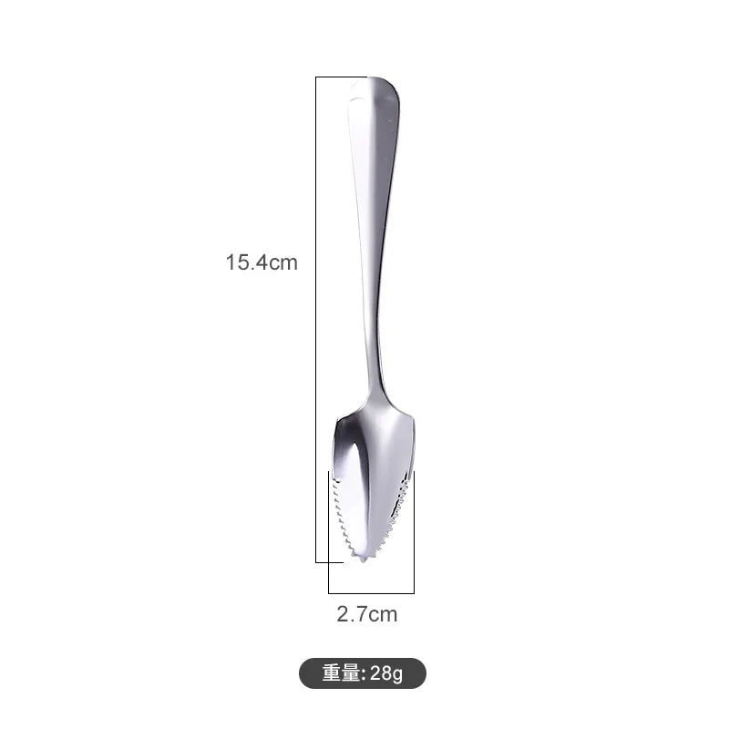 304 Stainless Steel Kiwi Mango Spoon Multifunctional Serrated Edge Fruit Scraping Mud Cutting Utensils Kitchen Accessories Tool