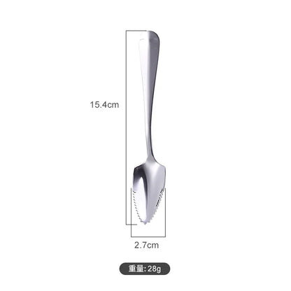 304 Stainless Steel Kiwi Mango Spoon Multifunctional Serrated Edge Fruit Scraping Mud Cutting Utensils Kitchen Accessories Tool