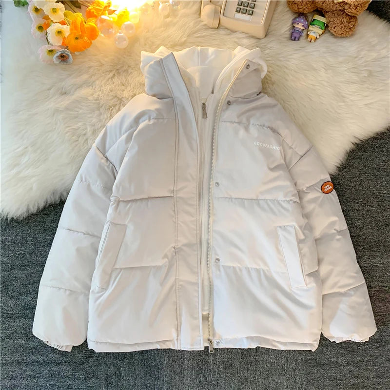 2025 Women's Winter Quilted Jacket Overcoat Thick Cotton Padded Coat Female Oversized  Loose Oversize Coats Hooded Short Parkas