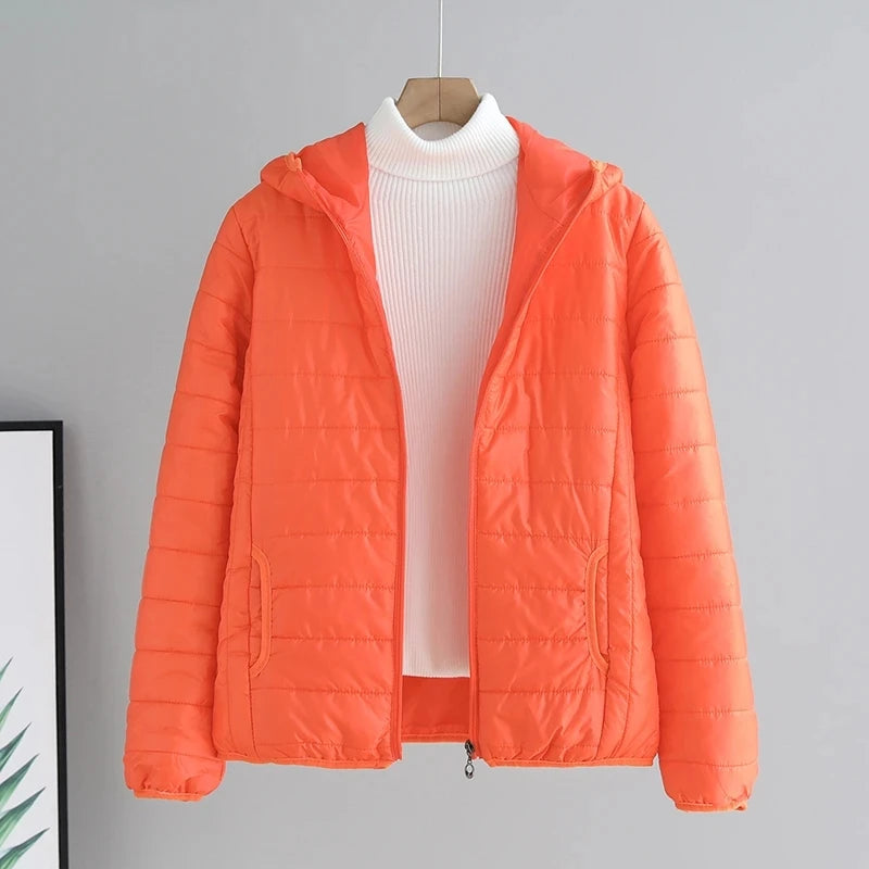 Lightweight Cotton-Padded Jacket For Women 2025 New Winter Cotton Coat Thin Loose Short Women Hooded Parkas Coat Women Outwear