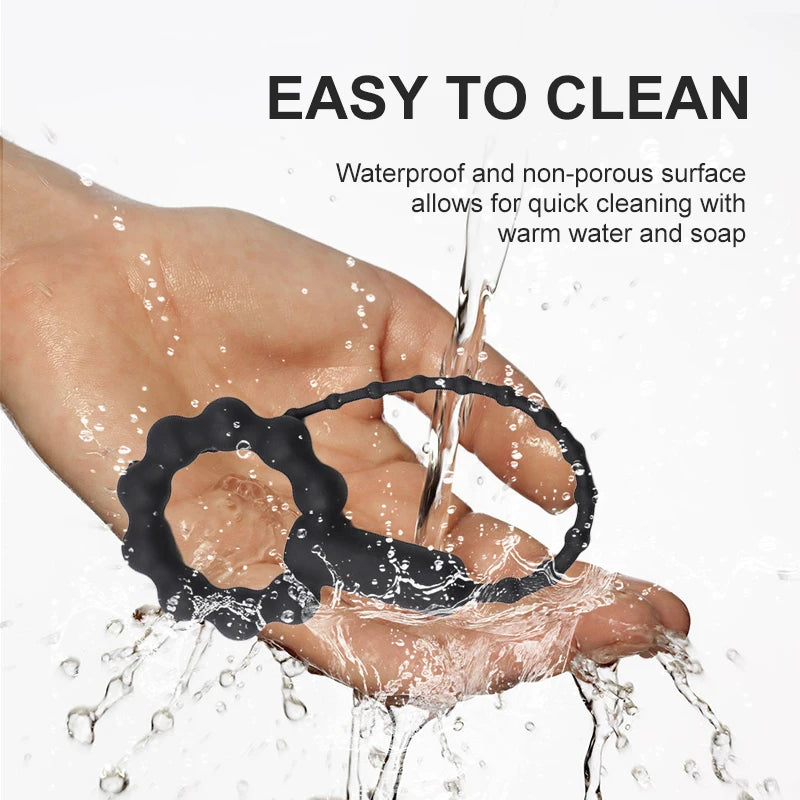 Silicone Vibrating Urethral Sound for Intense Stimulation, Electric Prostate Massager Toy, Soft & Flexible Beaded Design