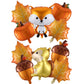 6Pcs Autumn Forest Animals Kids Birthday Party Decoration Squirrel Pine Cone Foil Balloon With 0-9 Number Ball Thanksgiving Gift