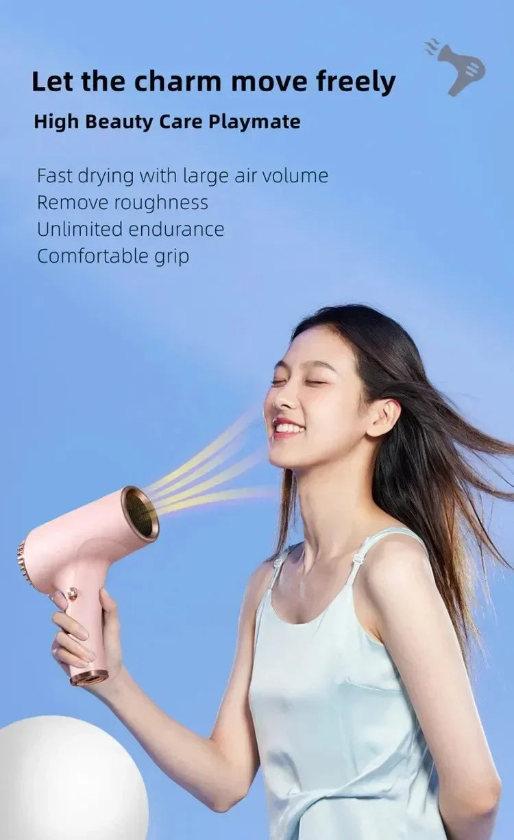 220V Portable Wireless Hair Dryer Rechargeable Blow Dryer Travel Fast Dry Hair Lithium Battery Strong Wind Art Joint Examination