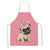 Cute Dog Pug Pattern Cotton Linen Sleeveless Chef Apron Kitchen Aprons Women Home Cooking Baking Waist Bib Pinafore 55x68cm
