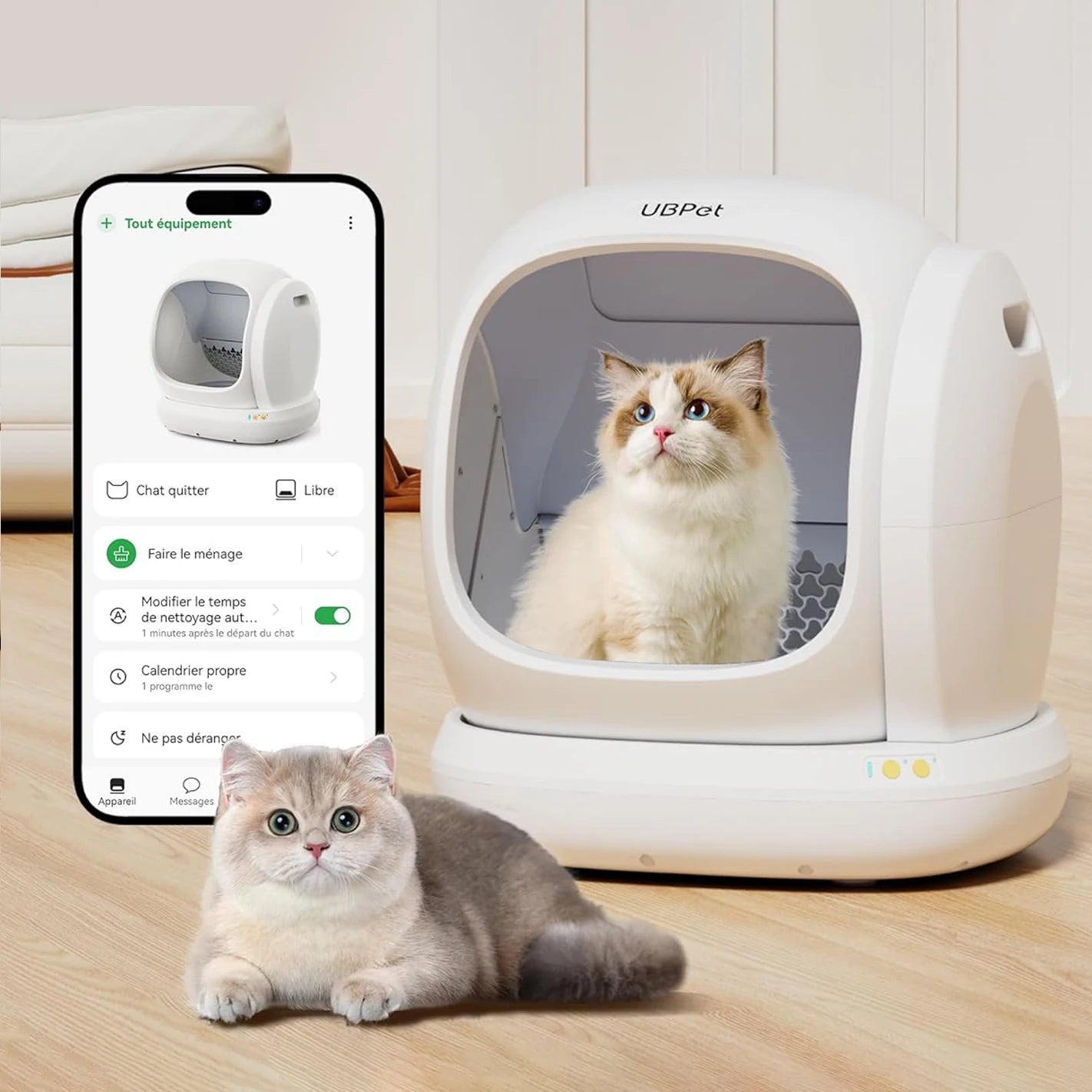 UBPet C20 75L cat automatic litter tray, super large capacity, anti-pincer, bathroom for cat