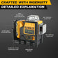 2025 New DEWALT DW089LG Laser Level - 12V Lithium Battery, 360° Horizontal & Vertical Green Lines, 3 Sides Coverage