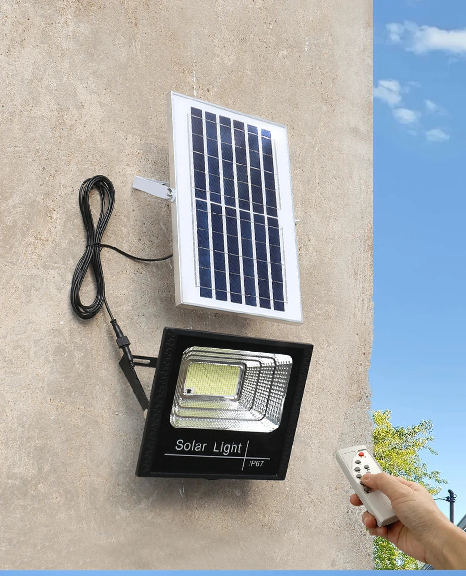 LED Solar Light For Outdoor Garden Floodlight Luminous Waterproof Stairs Wall Solar Light Dimming Light/time/remote Control