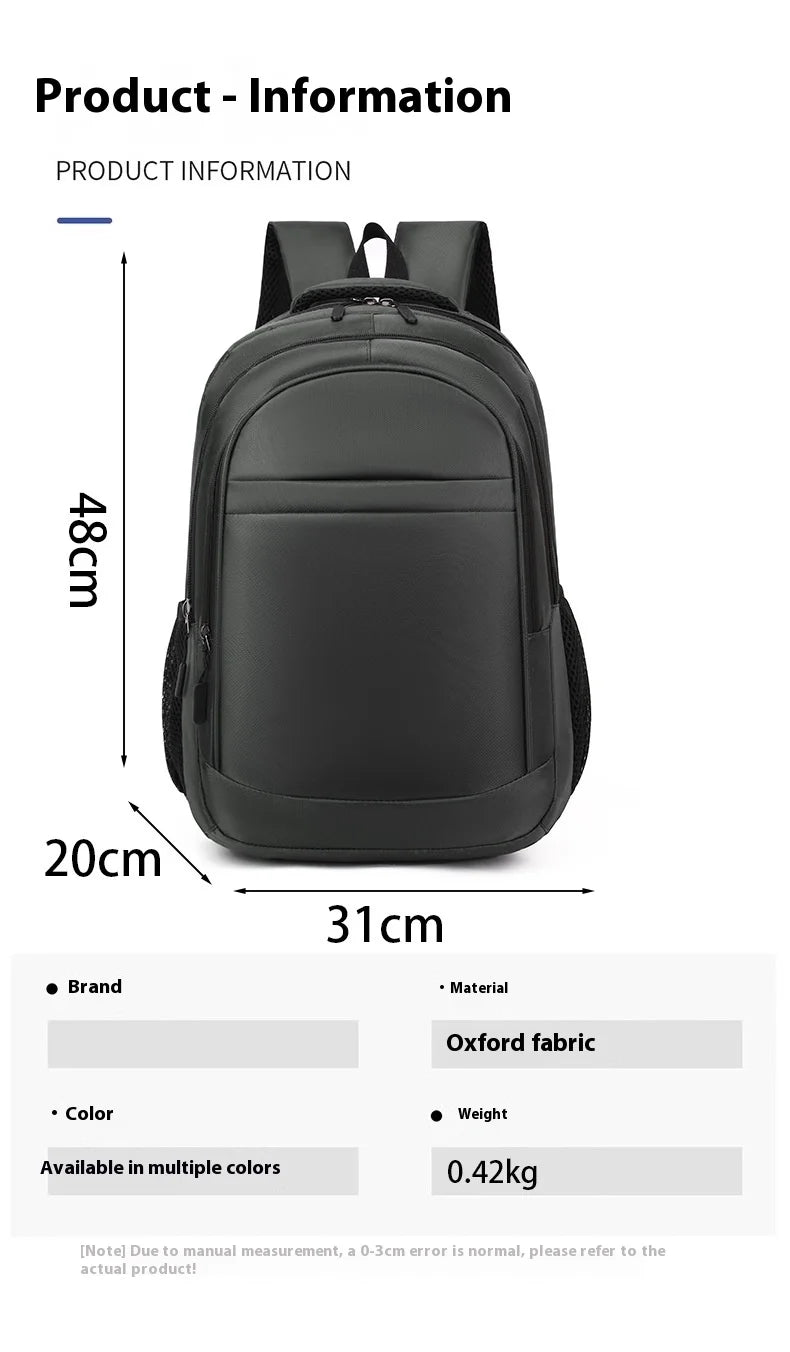 Men's Backpack Oxford Waterproof Backpack Large Capacity Business Computer Bag Leisure Travel Backpack School Student Schoolbag