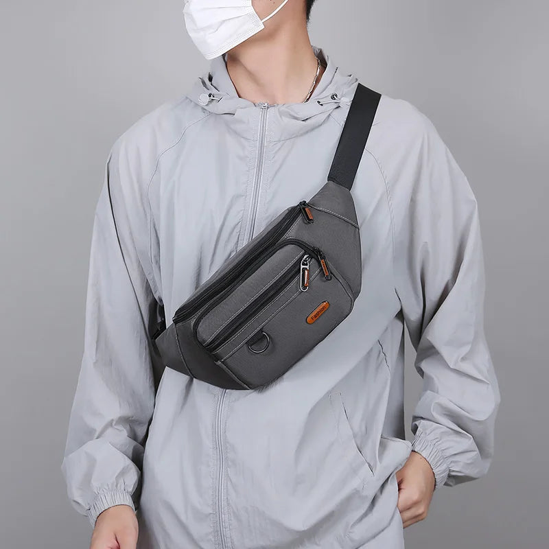 Waterproof Men's Waist Pack Fanny Pack with Adjustable Strap for Travel Sports Running - Quick-Access Outdoor Waist Bag