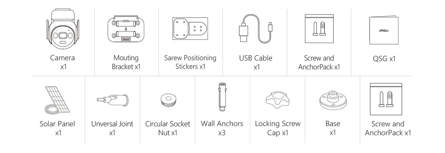 IMOU AOV PT Pro 5MP With Solar Panel 360° PTZ Outdoor Security Camera 4G LTE Wifi Aurora Color Night Vision Auto Track IP Camera