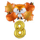 6Pcs Autumn Forest Animals Kids Birthday Party Decoration Squirrel Pine Cone Foil Balloon With 0-9 Number Ball Thanksgiving Gift