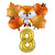 6Pcs Autumn Forest Animals Kids Birthday Party Decoration Squirrel Pine Cone Foil Balloon With 0-9 Number Ball Thanksgiving Gift