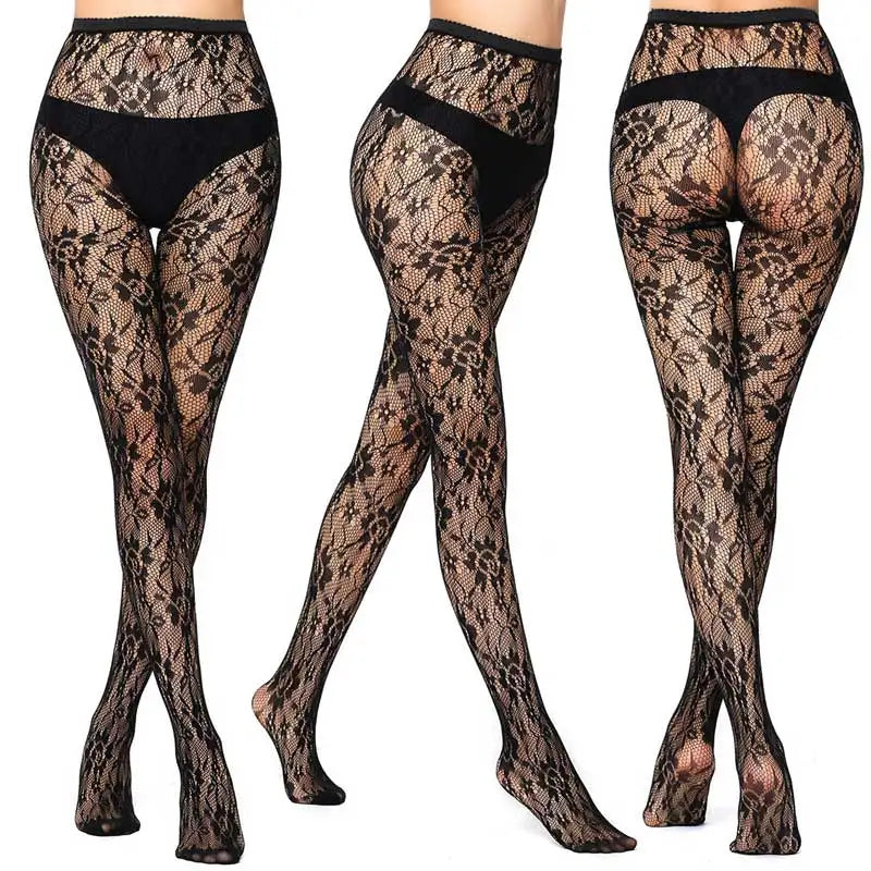 Sexy Mesh Stockings Print Patterns Flower Heart Skull Nylon Push Up  Slim Women Fishnet Tights Y2k Party Club Gothic Pantyhose