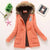 Korean Style Thickened Long Cotton Jacket Women's Winter Coat with Fleece Lining And Fur Collar Slim Fit plus Size Top