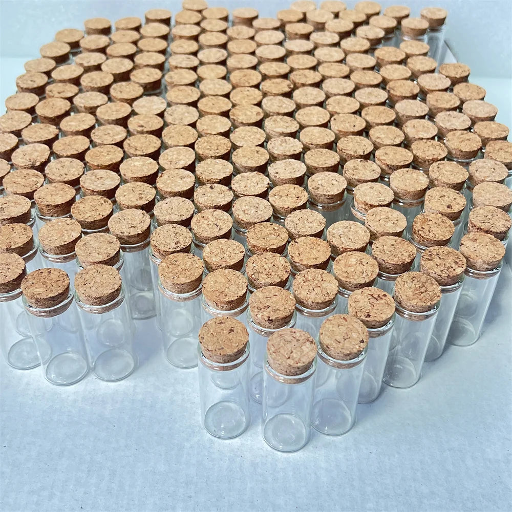 45/70/108 Pcs 10ml Glass Bottles Cork Stoppers Mini Test Tube Jars Tiny Containers For DIY Crafts Wishing Bottles Spice Storage