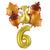 6Pcs Autumn Forest Animals Kids Birthday Party Decoration Squirrel Pine Cone Foil Balloon With 0-9 Number Ball Thanksgiving Gift