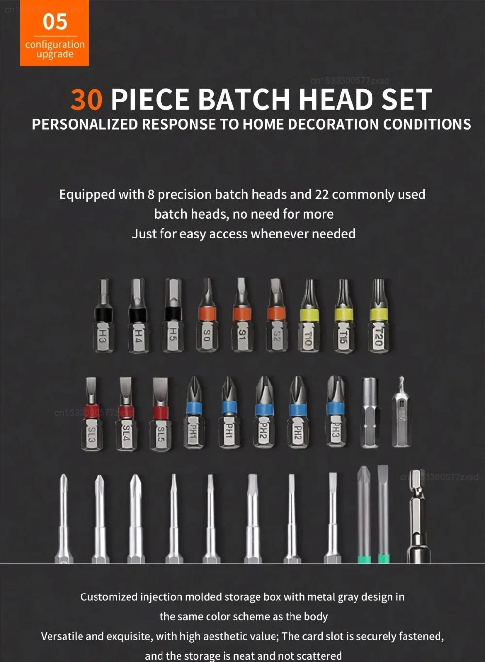 Worx 30 Bit Sets Power Tools WX242 Electrical Screwdriver Set Smart Cordless Drill Screwdrivers USB Rechargeable Set Home Repair