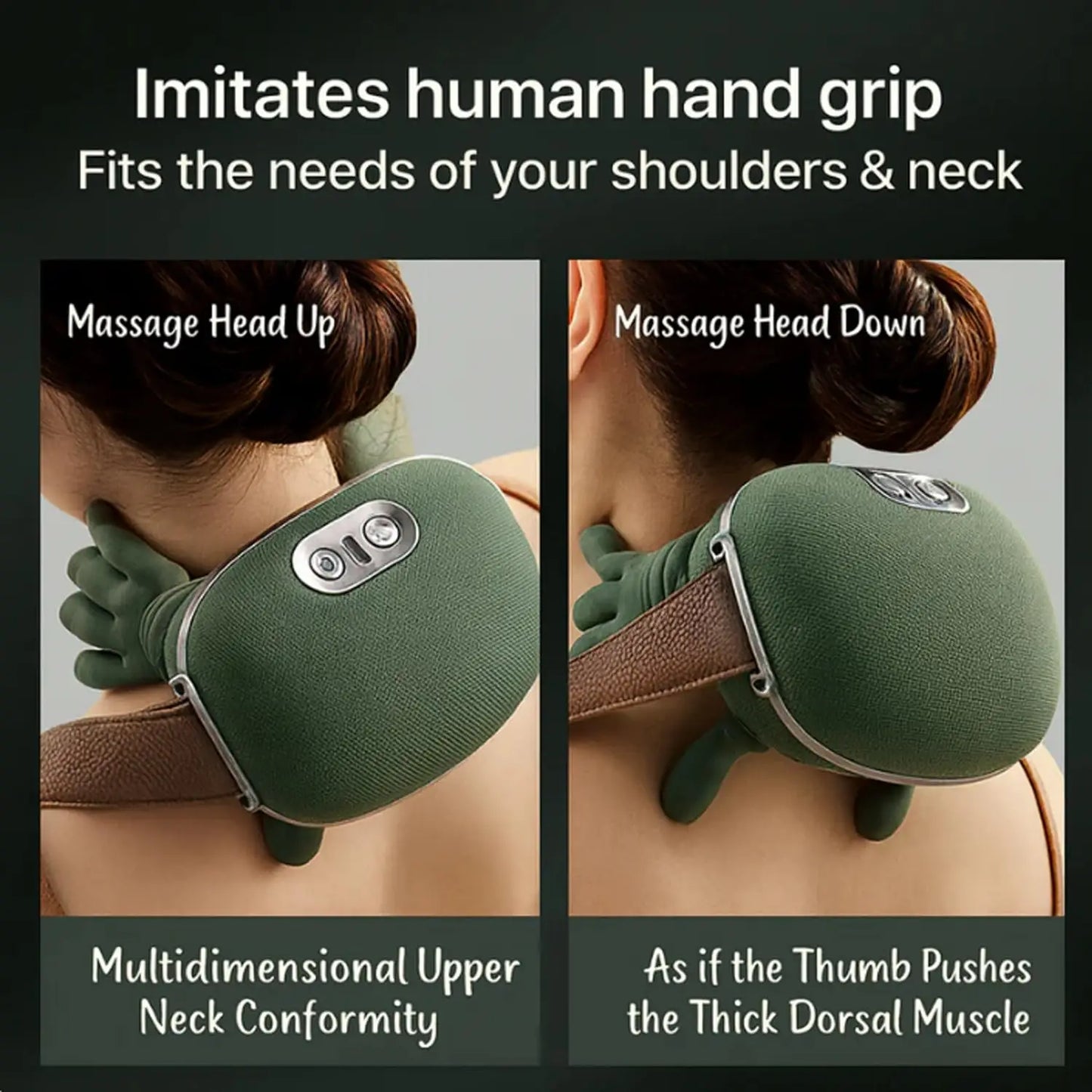 Bionic Neck Massager Portable Shiatsu Shoulder Massager Electric Deep Tissue Massage, Simulated Human Hand Design Muscle Relax