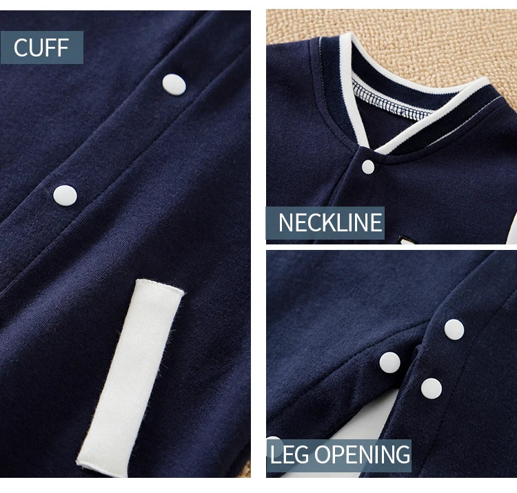 Newborn Baby Baseball Clothes 0 3 6 9 12 Months Boston Cotton Long Sleeve Footies Toddler Boy Clothes Kids Jumpsuit Pyjama Bebe