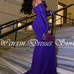 Formal Purple Jersey Mermaid Detachable Sleeve Evening Dress Sweep Train Strapless Pleats Zipper Back Long Sleeves Flo