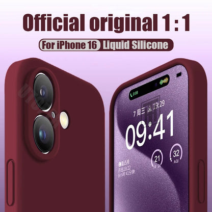 New 17 Series Official Silicone Soft Case for iPhone 17 Air 16 15 14 13 12 11 Pro Max Plus Solid Color Protect Shockproof Cover