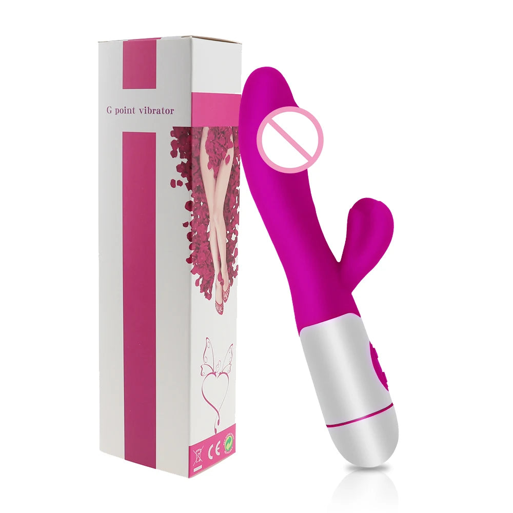 Rechargeable Dildo Rabbit Vibrator Dual Vibration G Spot Vagina Massager AV Stick Clitoris Sex Toys for Women Female Masturbator