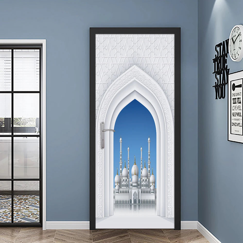 Simulation Of Gilt Leaves DIY Door Stickers Home Decoration Wall Sticker Kitchen Art Mural Peel & Stick Waterpoof PVC Wallpaper