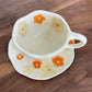 1Pcs Creative Ceramic Hand-painted Coffee Cups and Saucers Cute Home Breakfast Cups Dessert Dish Afternoon Tea Cup Drinkware