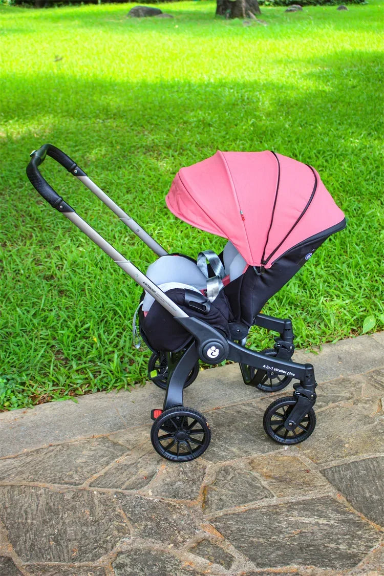 2025 New Baby Stroller 4in1 Multifunctional Newborn Baby Stroller 3in1 Foldable Basket Type Seat Lightweight Travel Pram