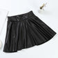 High Waist Faux Leather Textured Half Skirt For Women Versatile And Basic A-Line Skirt Umbrella Skirt Sexy And Slim Mini Skirt