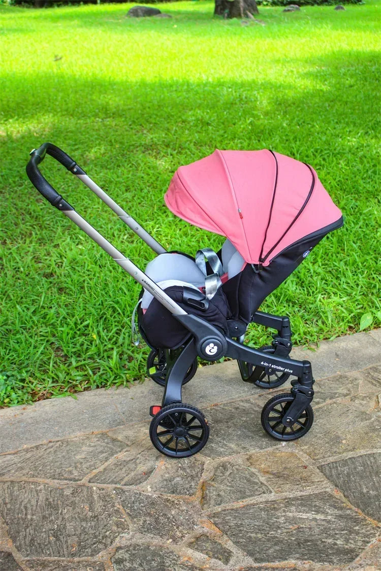 Baby Stroller, Multifunctional Stroller Foldable with Car Seat Baby Car Carriage Portable Baby Stroller 3in1