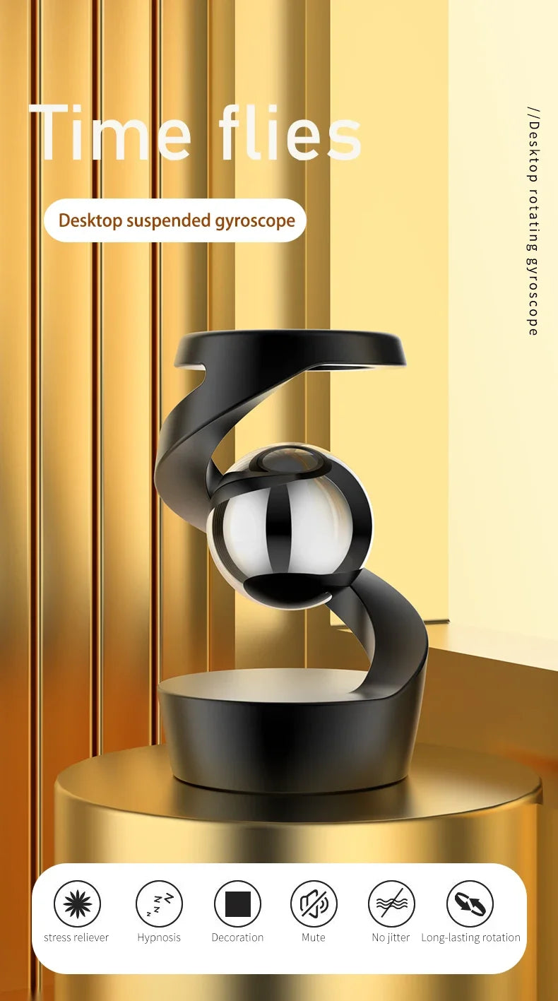 Gravity Defying Kinetic Desk Toy Desktop Levitating Gyro Stress Relief Kinetic Levitation Toys Optical Illusion Desk Toy