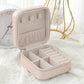 1pcs Single Layer Storage Box Ladies Travel Leather Jewelry Box Classic Black Pure White Fashion Pink Storage Box