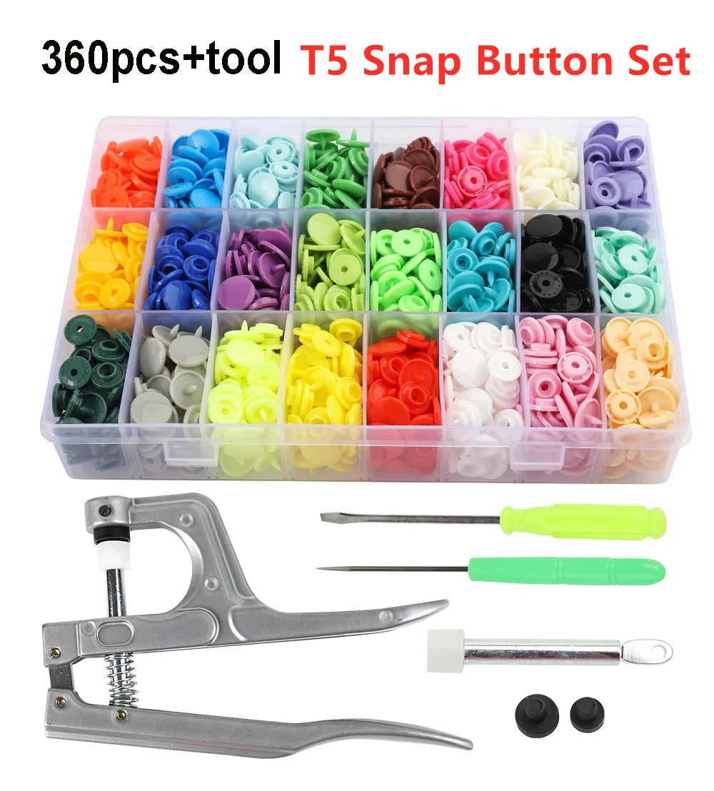 Five Claw Buckle Clamp Set, Baby's Clothes and Shoes Invisible Color Metal Buckle, Shoe Bag Belt Hole Snap Button Plier Tool