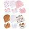 3Set/lot Newborn Baby Hat Gloves Suit Cotton Boys Girls Beanie Hats Cartoon Printed Prevent Face Infant Gloves Shower Gifts