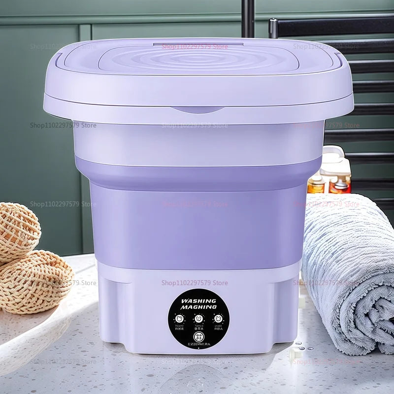 8L Portable Folding Washing Machine Compact Travel Clothes Socks Underwear Cleaner Washer for Home Camping Camping Trips