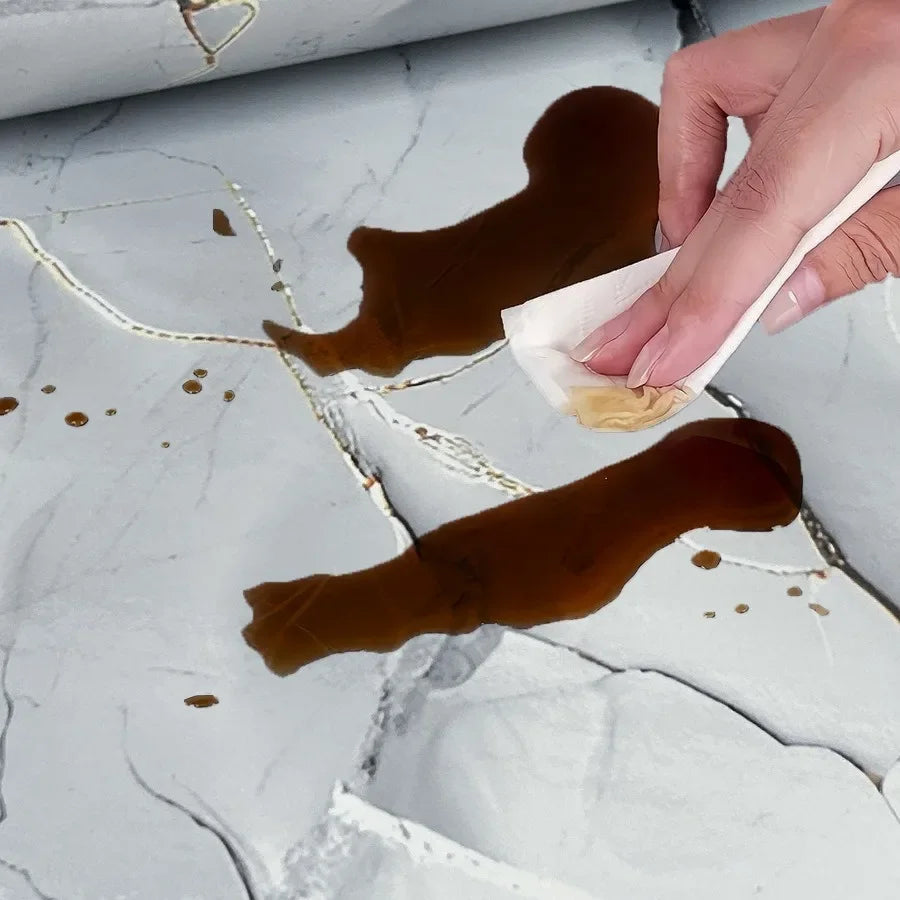 Imitation Marble Self-adhesive Wallpapers for Kitchen Decoration PVC Peel and Stick Wall Stickers Faux Tiles Wall Papers Home