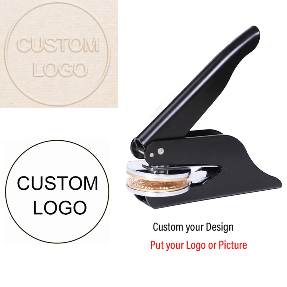 Custom Embosser Stamp LOGO DIY Personalized Book Embosser Seals for Letter Head Wedding Envelope Graduation Christmas Decoration