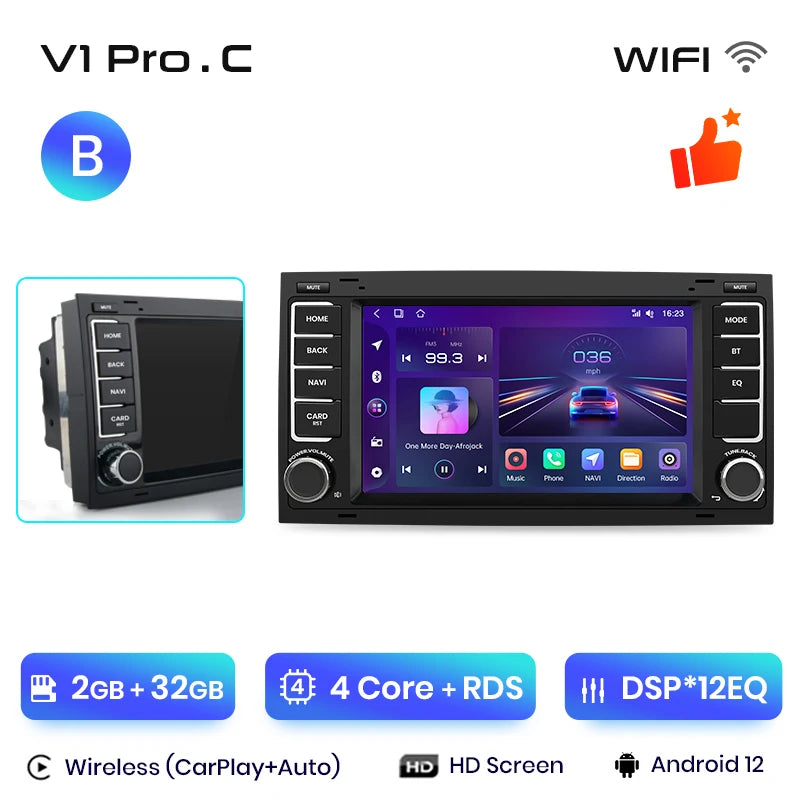 Junsun V1 Plus Car Radio For VW Volkswagen Touareg 2004 - 2011 Transporter wireless CarPlay Android Auto No 2 din 2din DVD