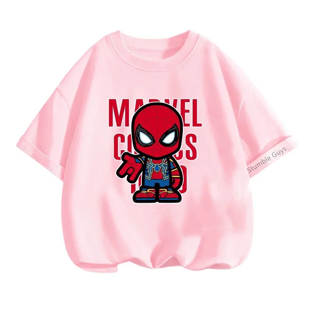 Superhero Iron Man Tshirt Kids 3 -14 Years Old Boys Clothes Top Tees The Avengers Baby Clothes Girls  T-shirts Teen Clothes
