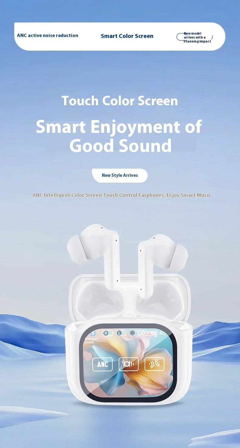 Real Time Translators Bluetooth 5.4 Headphones with Touch Screen 144 Languages Translation Earbuds Noise Cancelling Headset Gift