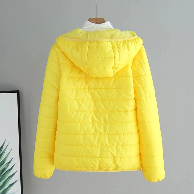 Lightweight Cotton-Padded Jacket For Women 2025 New Winter Cotton Coat Thin Loose Short Women Hooded Parkas Coat Women Outwear