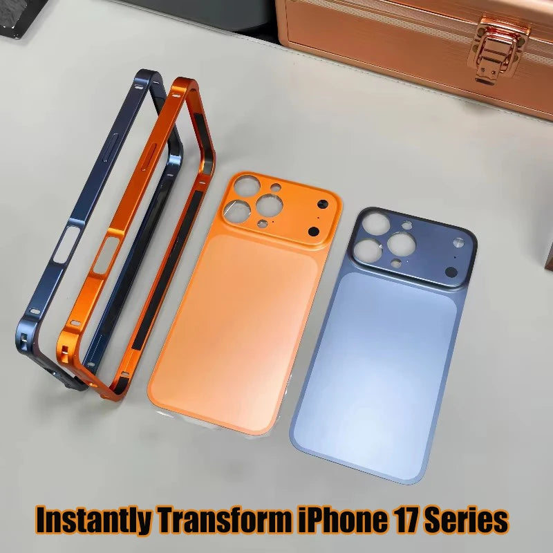 Original Alloy Frame Case For iPhone 13 14 15 16 Pro Max Instantly Transform 17 Pro Max Large Window Backplane Protective Film